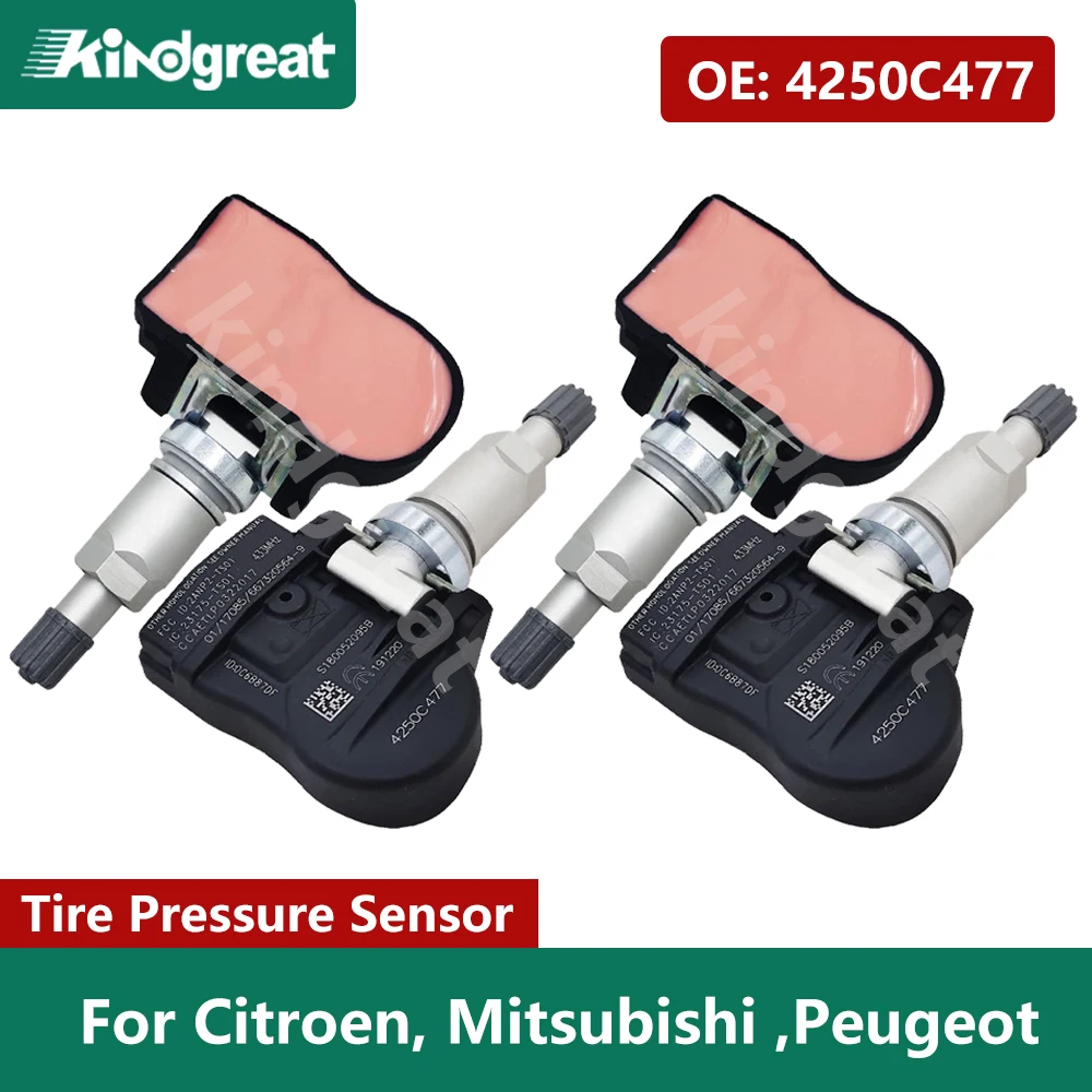 

4PCS/Lot 433mhz Tire Pressure Sensor 4250C477 TPMS Sensor For Citroen, Mitsubishi ,Peugeot