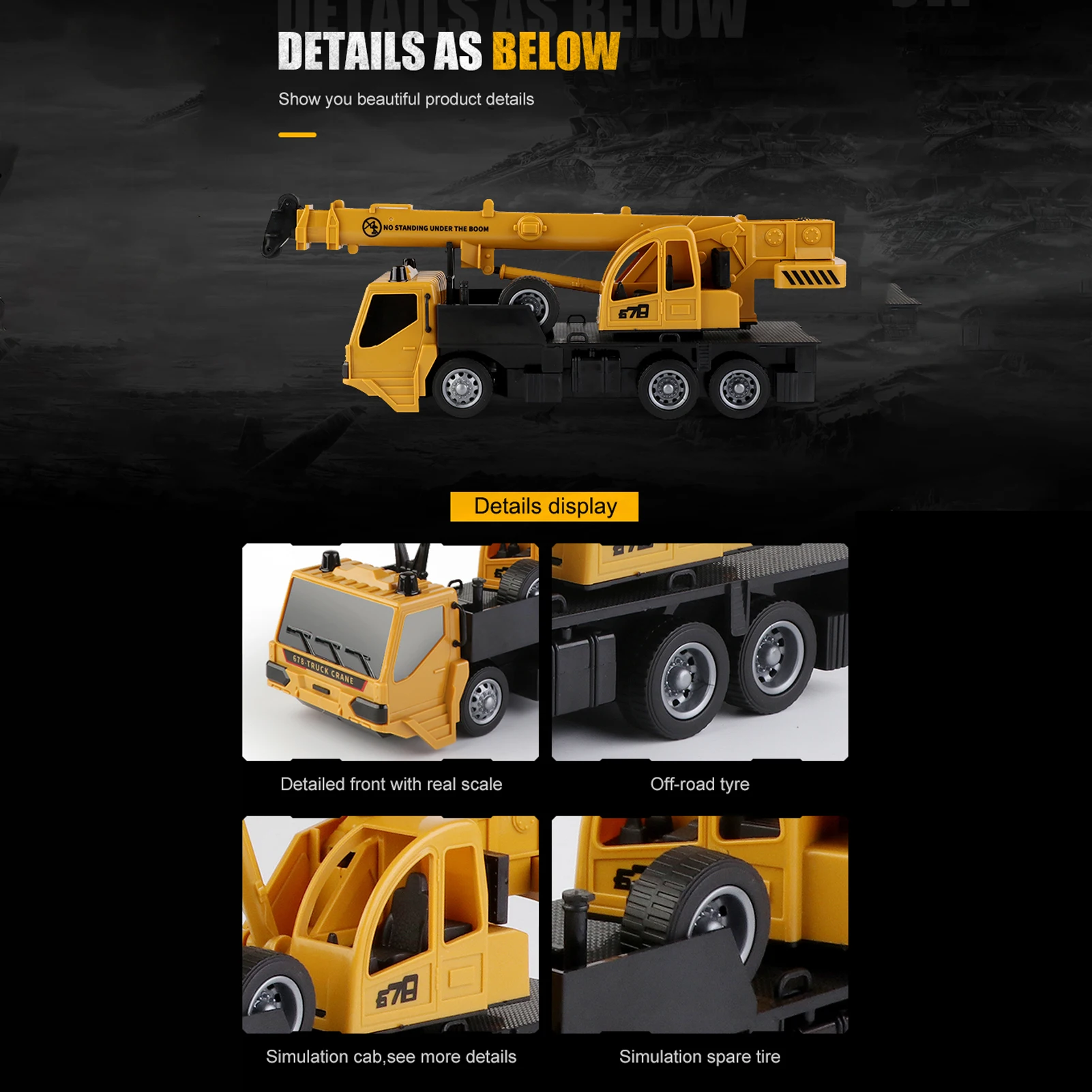 RC Truck Children's Electric Alloy Arm Remote Control Crane