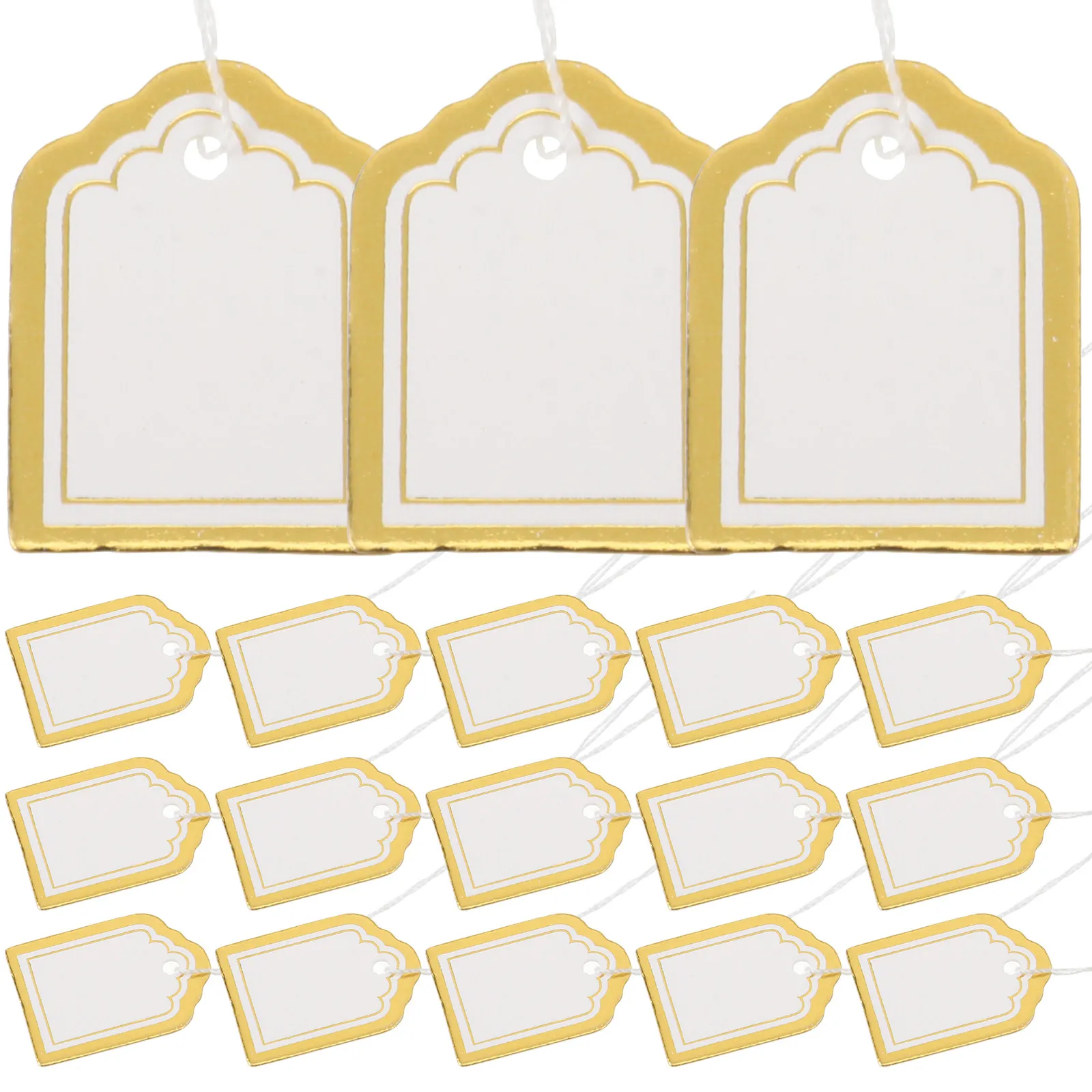 500Pcs 흰색 팬 모양의 쓰기 가능한 종이 태그 보석 의류 상품 디스플레이 스..
