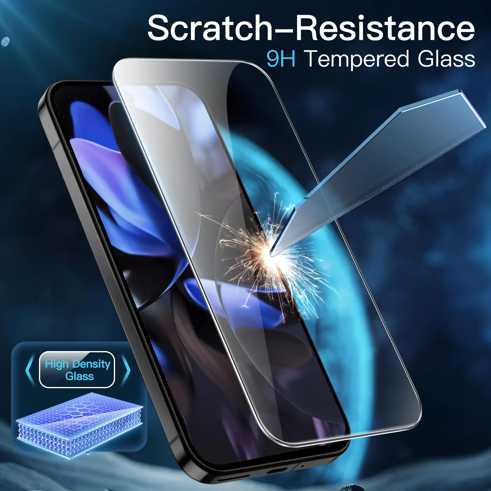 Ultra-Clarity 8K Tempered Glass Anti-Fall Screen Protector - Pack of 3-5