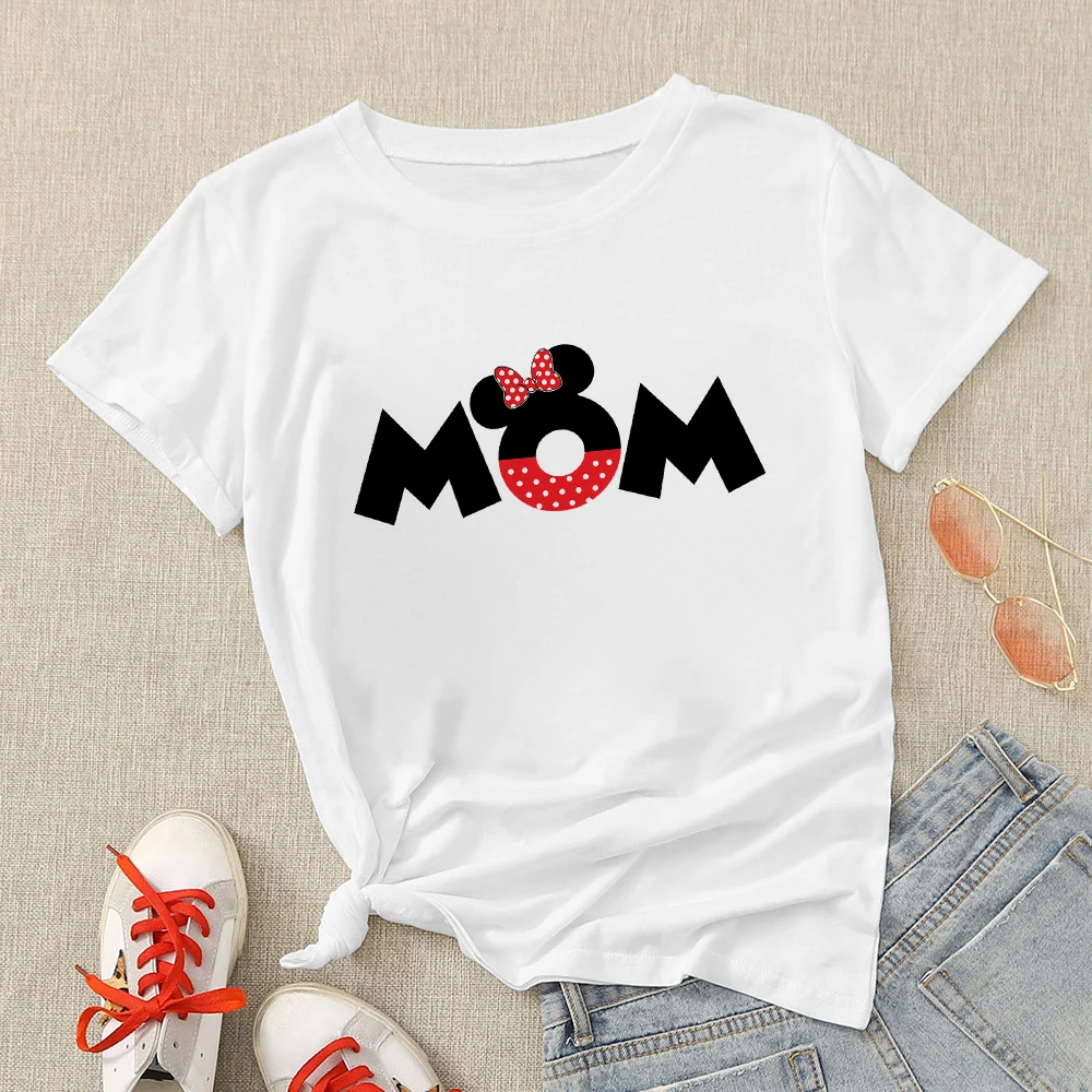 

Футболка с героями мультфильмов Disney для мужчин и женщин, модная рубашка для семьи, с Микки Маусом, для папы, мамы, сына, дочки, летняя
