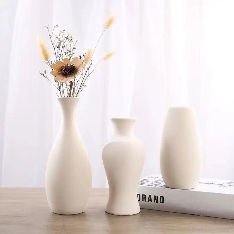 Ceramic Burnt Vase Kindergarten White Embryo Color Painting Handmade Art DIY Model Non Gypsum Handicrafts Flower Pot ZD840