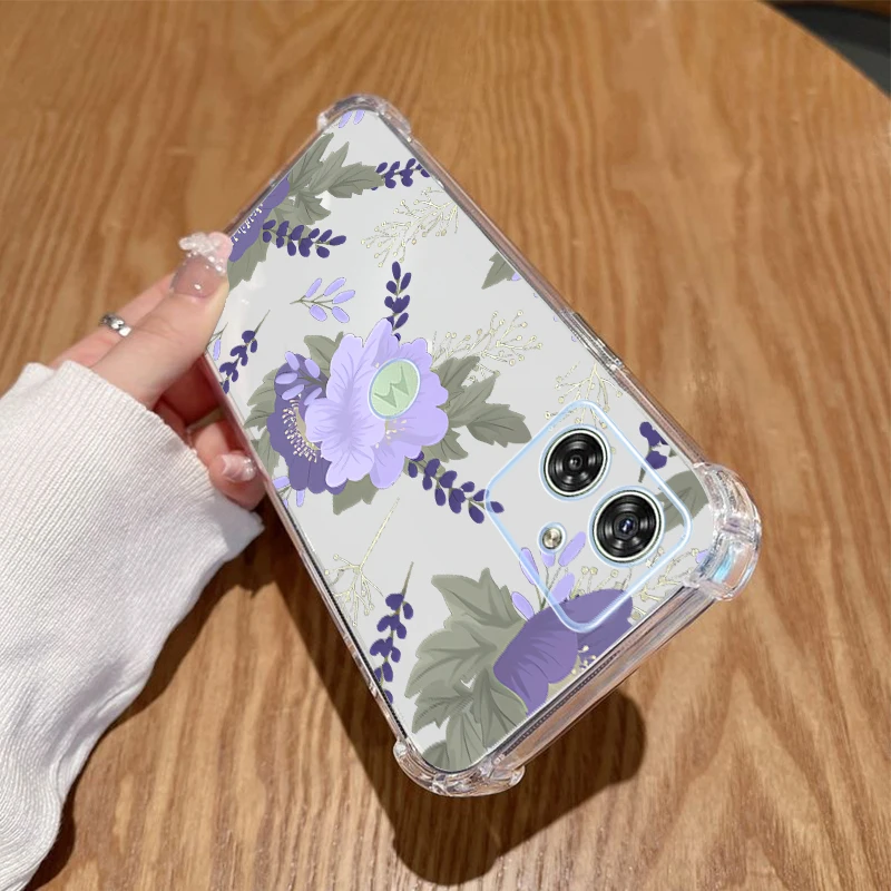 Elegant Floral Transparent Phone Case Cover