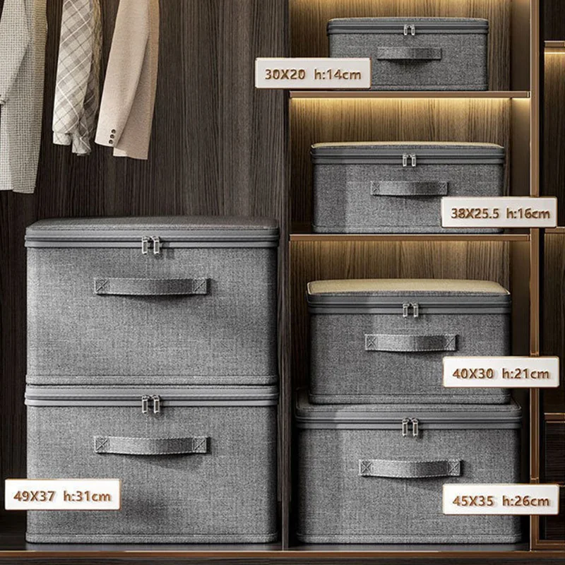 storage Box With Zipper Large Capacity Folding Clothes Quilts Bag Wardrobe Organizer Underwear Storage Box_voghion.com