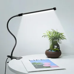 Black LED Clip-On Eye Protection Desk Lamp for Bedroom, Dormitory, and Desktop (Black)