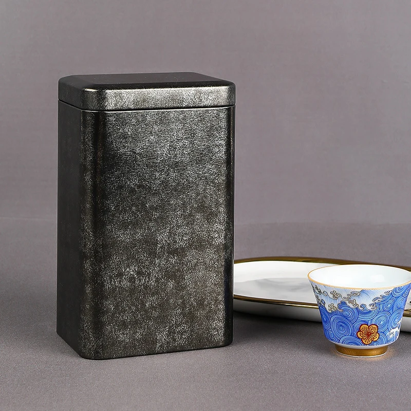125g Metal Retro Square Tea Can Candy Food Storage Case With Lid Packaging Box Container Sealed Metal Can tea tin box tea canister