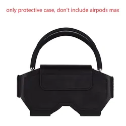 Vintage Leather Protective Cover for AirPods Max - Magnetic Closure Headphone Storage Bag (Black)