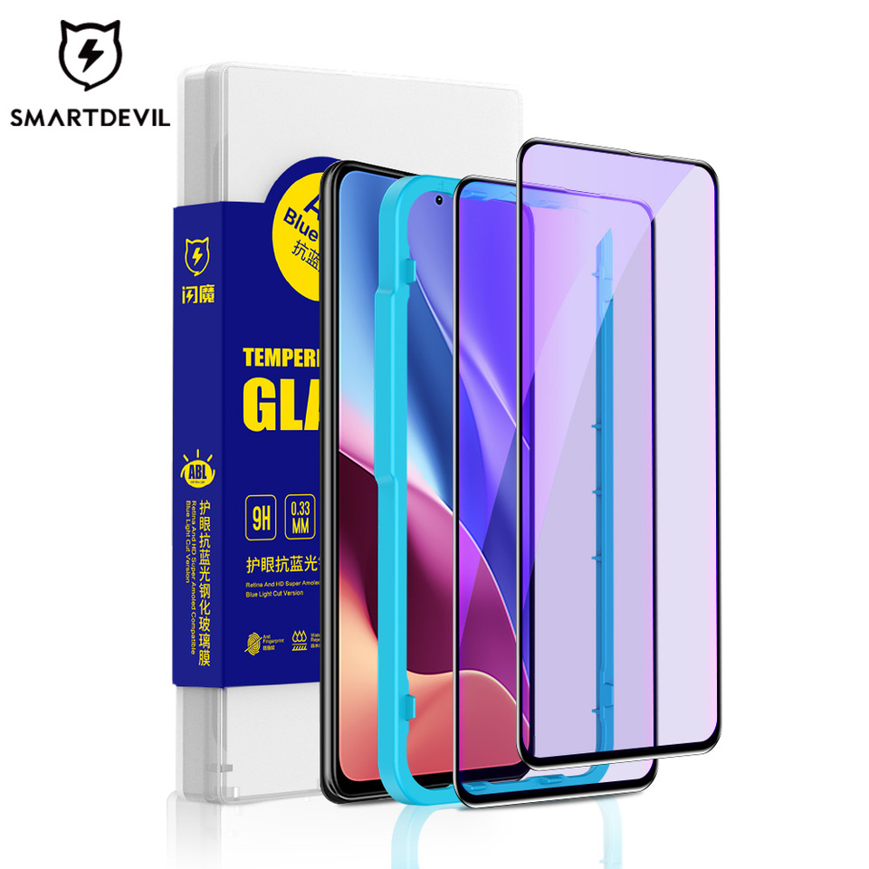 Smartdevil Screen Protectors For Xiaomi Poco F3 X3 Gt M3 Mi 11i Full Cover Glass For Redmi Note10 Pro Note 10 K40 Anti Blue-ray - Screen Protectors