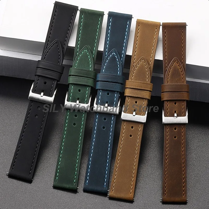 Vintage Brown Calfskin Leather Watch Strap - Premium Soft Wristband