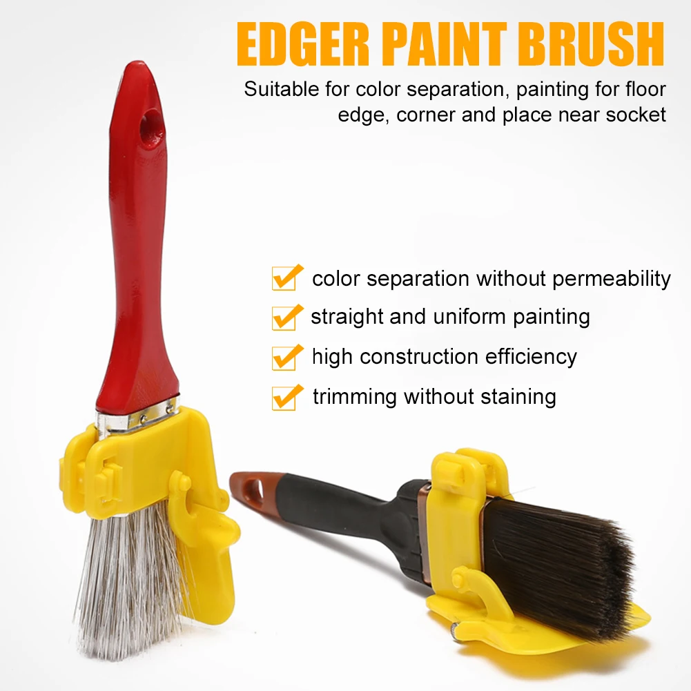 Edger Paint Brush Latex Paint Trimming Color Separator Clean Cut Painting Brush Wood Handle Tool for Frame Wall Edges Trim wall painting brush trimming paint brush
