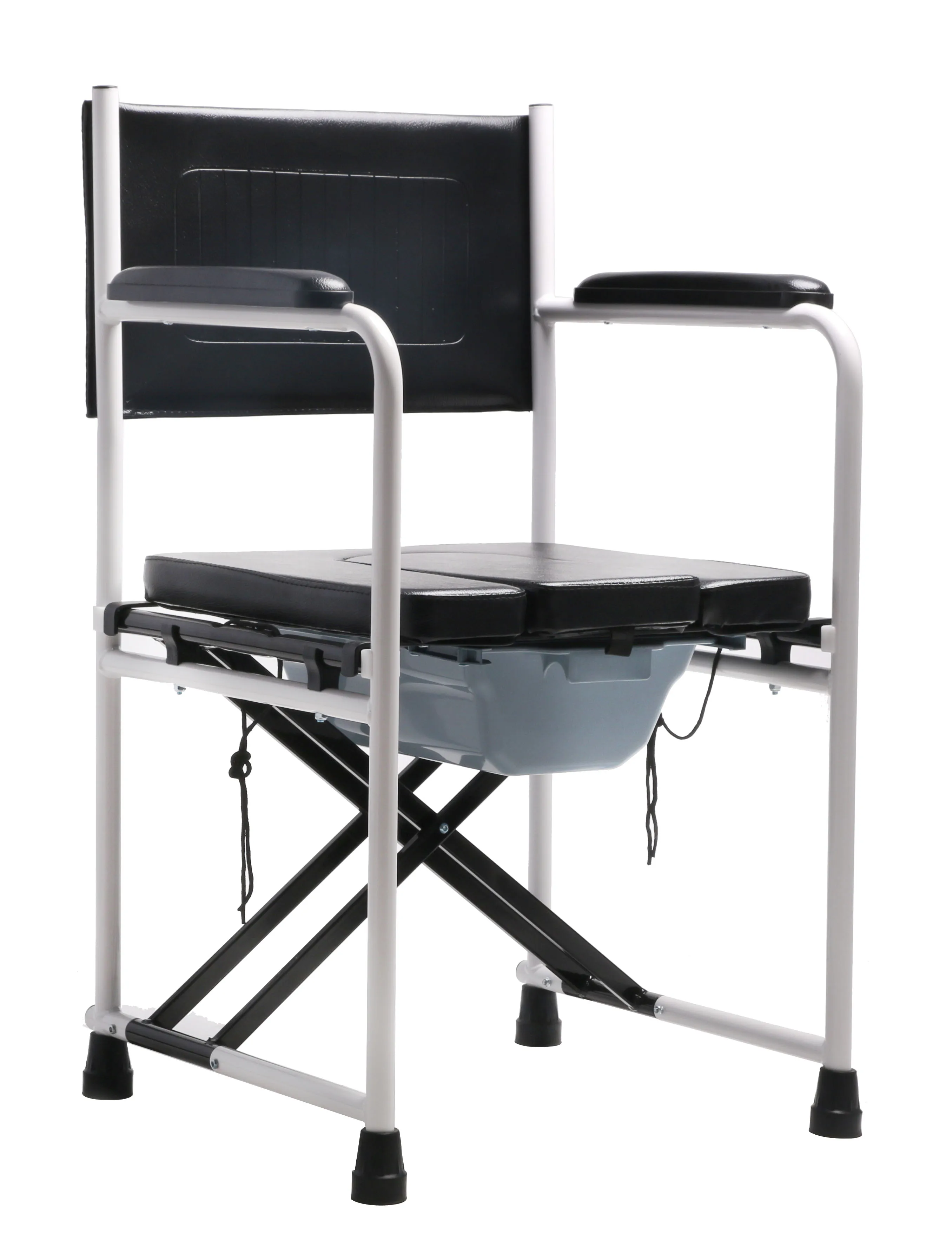Rehabilitation Therapy Supplies portable folding commode chair with toilet seat 2