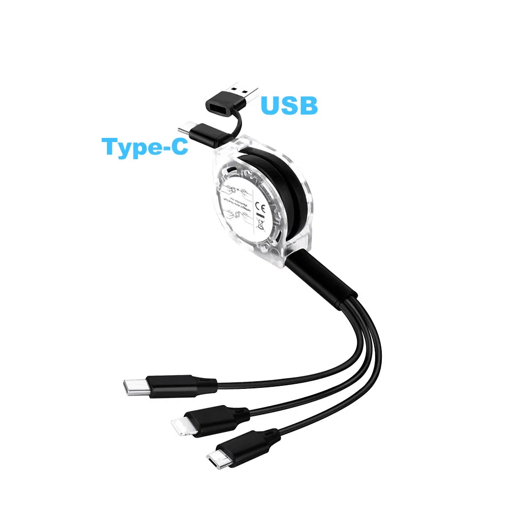 Universal 3-in-1 Retractable Fast Charging USB Cable
