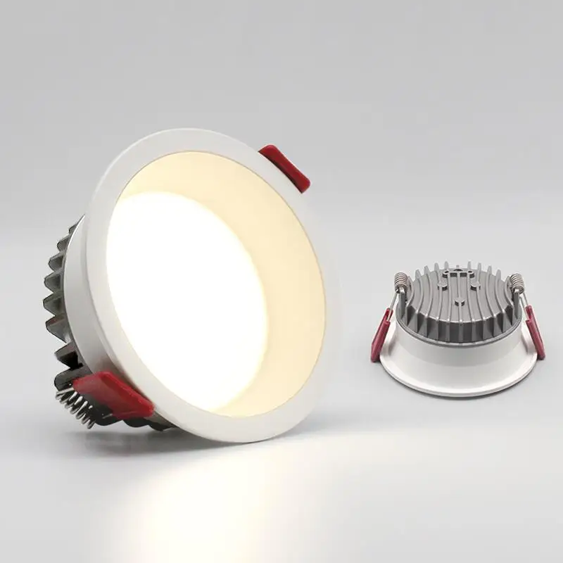 Recessed Anti Glare LED Downlight 9W 12W 15W 18W 20W 24W 90V-260V SMD5730 Chip Dimmable Ceiling Lamp Spotlight for Home Lighting