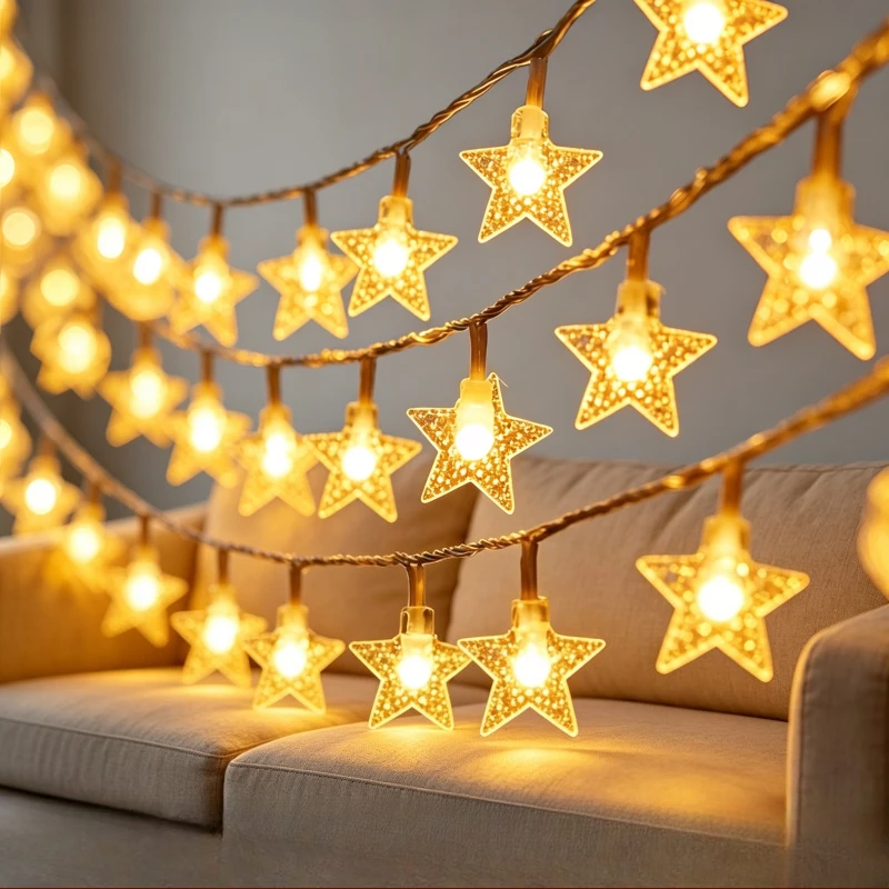 Outdoor Star LED String Lights - Decorative Garland for Parties, Weddings, and Home Gardens