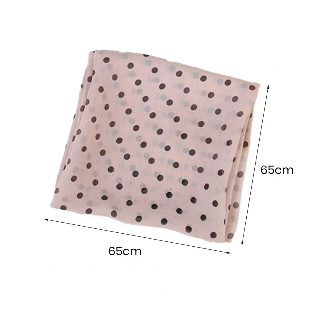 Elegant Summer Women Scarf Neck Dot Print Color Matching Thin Breathable Chiffon Head Neck Square Scarf Neckerchief 6