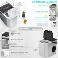 Compact Ice Maker Machine 26.5 lbs Daily 9 Bullet Ice Cubes 6 Mins Self-Cleaning 2