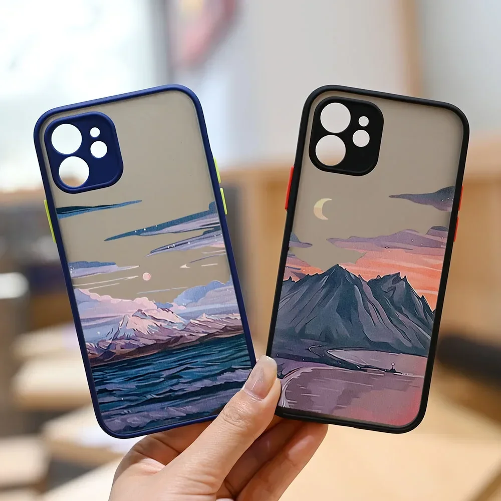 Snow Mountain Sunset Shockproof Phone Case - Hard Protective Cover
