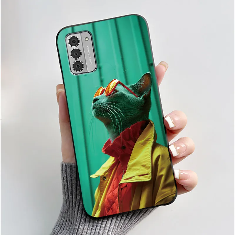 Silicone Soft Black Aesthetic Cute Cat Astronaut Phone Case Bumper Shell