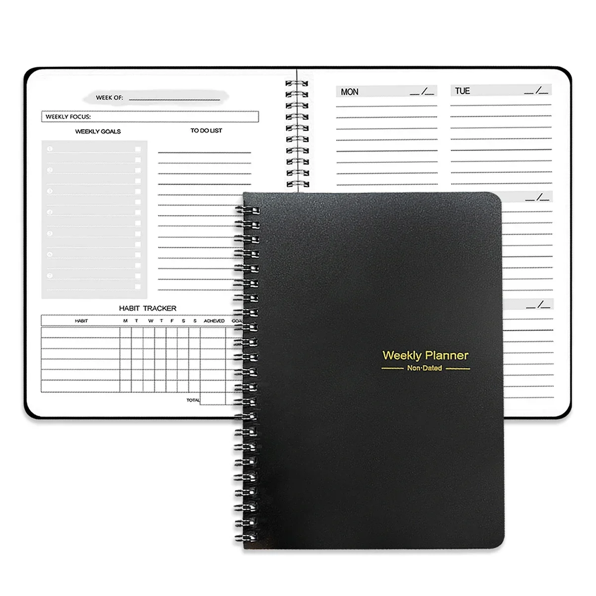 Schedule notebook New Weekly Planner Undated A5 52 Weeks Stationery Office School
