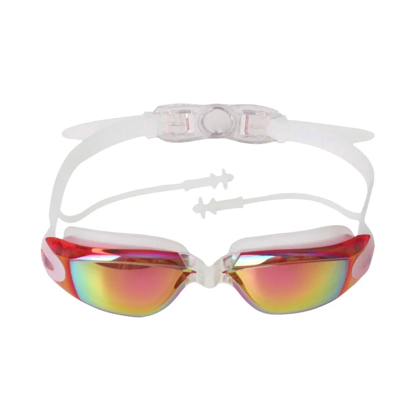 Swimming Goggles Plating Anti Fog Conjoined Earplugs