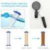 5 Modes Shower Head Black Silver 360 Degrees Rotating High Pressure Sprayer Nozzle Filter Bathroom Shower heads with Stop Button 5