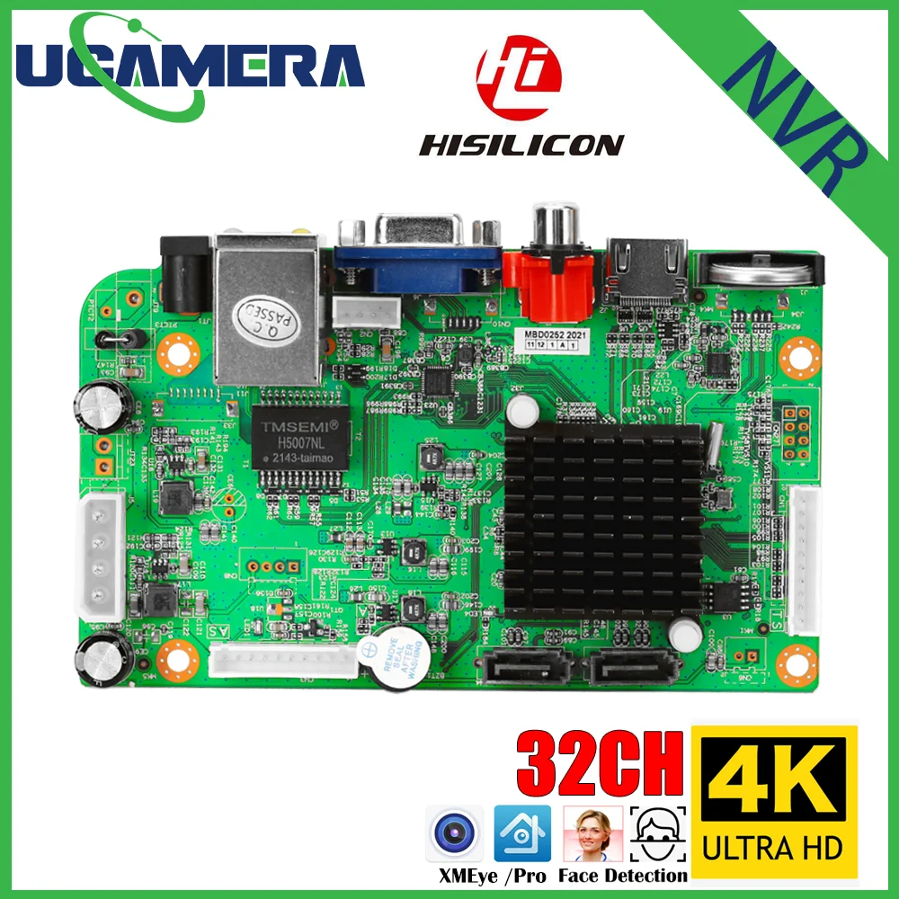 Cctv 16Ch 4K H.265 Nvr Hd 3840*2160 Uscita 2 Sata Hdd Face Supporto Umano Cloud Xmeye Pro App Monitoraggio Mobile