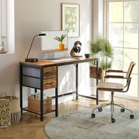 Computer Desk with 2 Drawers, 40 Inch Small Home Office Desk Study Writing Table, Rustic Brown, Computers Desks 1