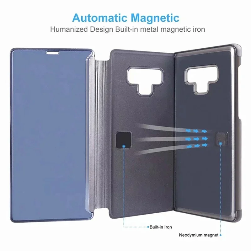 Premium Mirror Leather Flip Magnetic Phone Cover