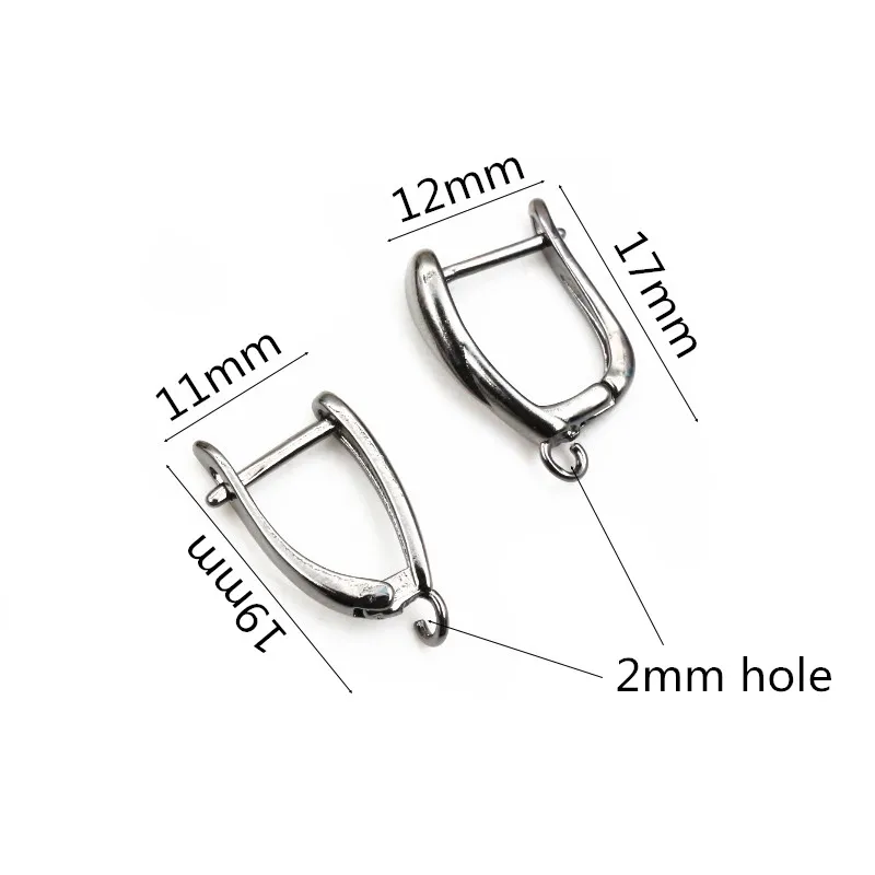 2-Styles French Earring Hooks Lever Back Open Loop Setting for DIY Earring Clips Clasp Jewelry Making Accessories Findings 10pcs