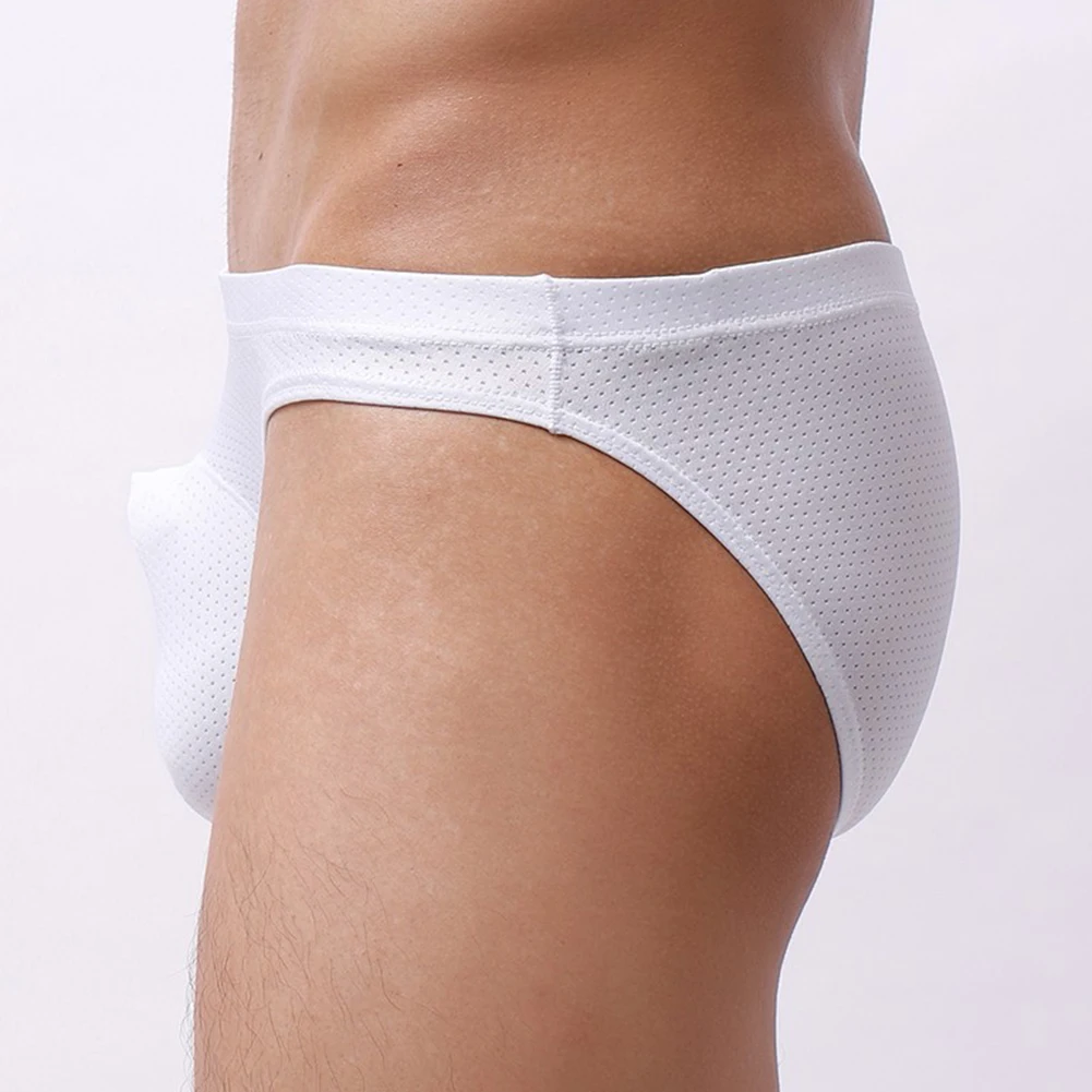 

Mens Mesh Swimwear Bikini Hombre Lingerie Underpants Breathable Low Waist Thong Elastic Underwear Bulge Pouch Briefs Nightwear