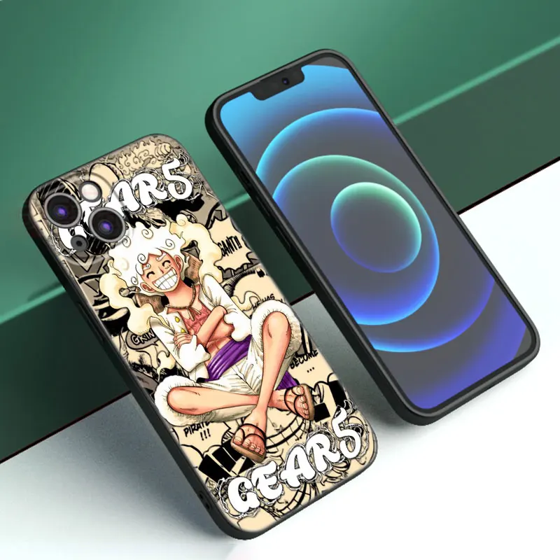 thumbnail image 1 of Luffy Gear 5-funda de teléfono para Apple, carcasa de silicona negra para iPhone 12, 13 Mini, 11, 14, 15 Pro Max, 7, 8 Plus, X, XR, XS, SE, 2020, 2022, 1 of 5