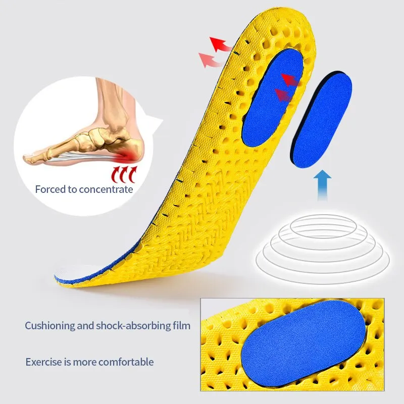 thumbnail image 4 of Plantillas ortopédicas de espuma viscoelástica de 3 pares para pies, almohadillas para suelas de zapatos, desodorante de malla, zapatillas transpirables, cojín para correr para hombres y mujeres, 4 of 5
