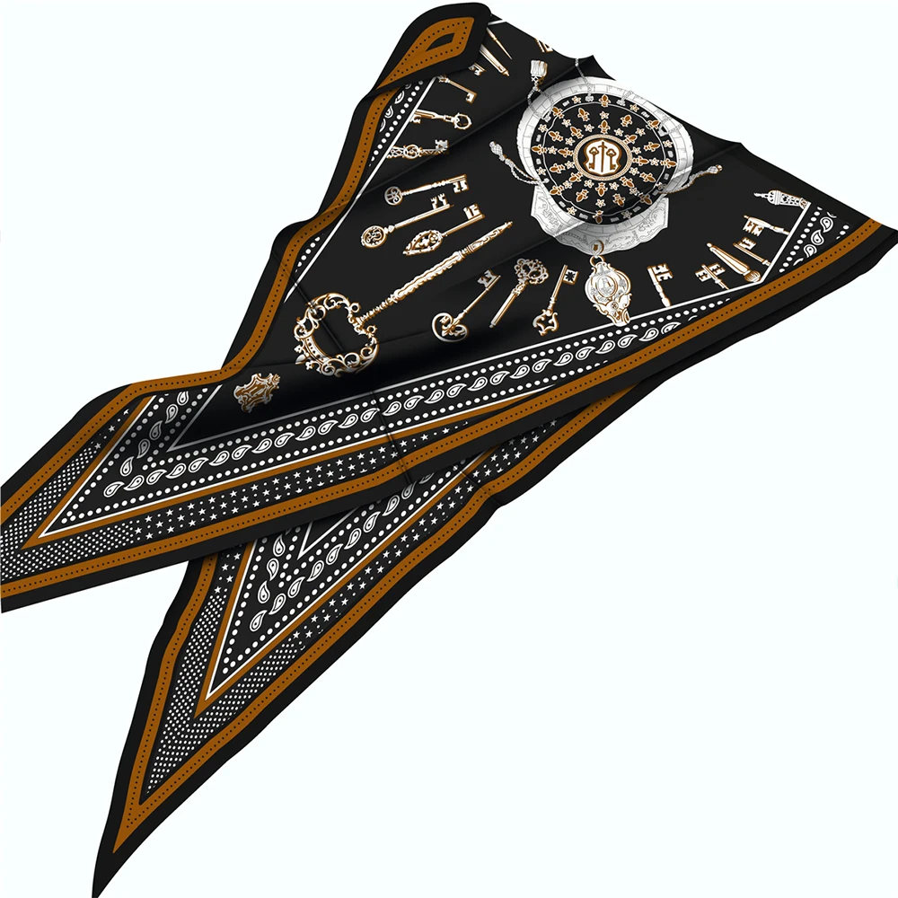 Four Seasons Wild New Live Selling Retro Classic Key Cashew Diamond Scarf Women's Twill Temperament Small Scarf Silk Scarf Scarf 3
