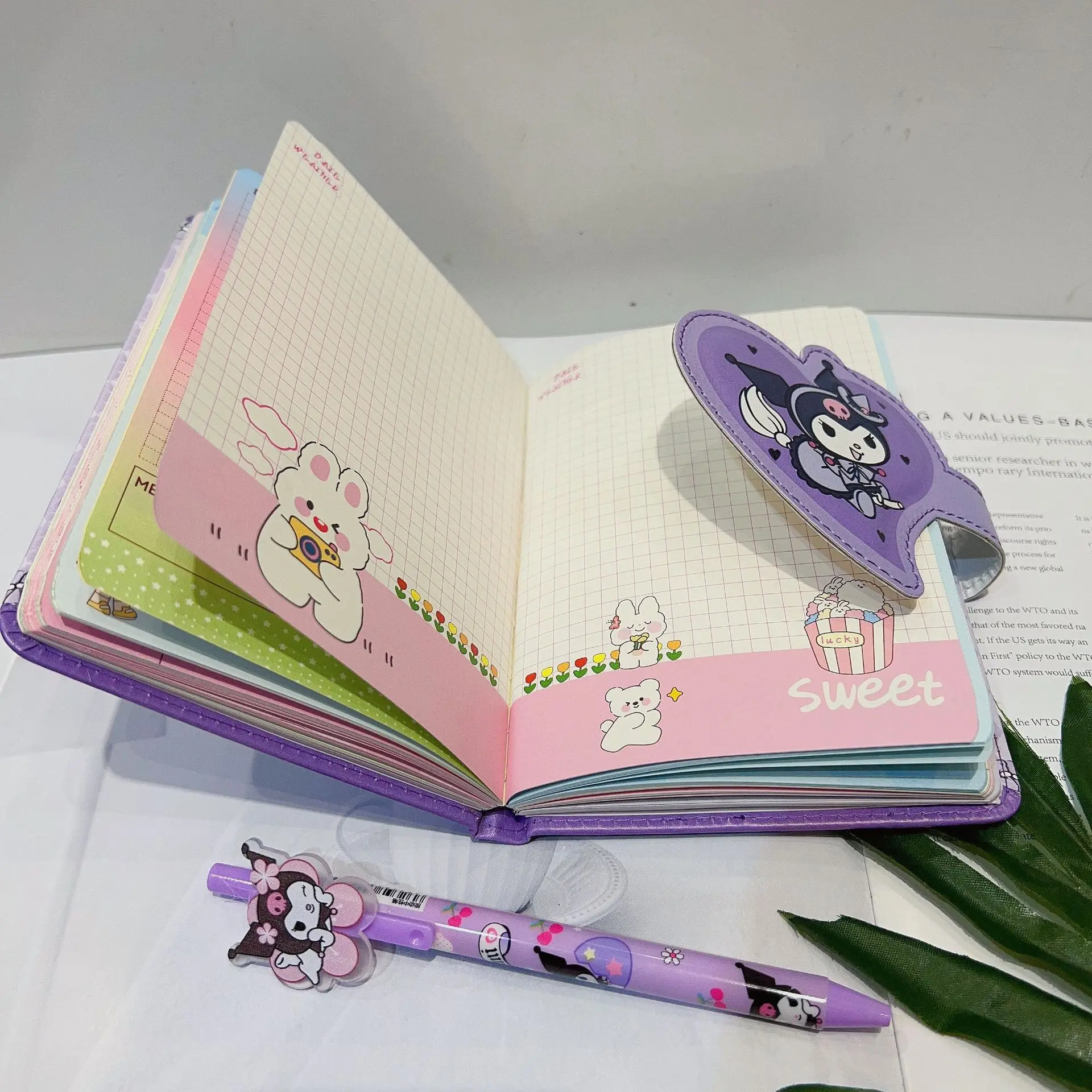 Kawaii Sanrio Notebook Set Cute Kuromi My Melody Cinnamoroll Cartoon  Hardbound Notebook Stationery Toys for Girls