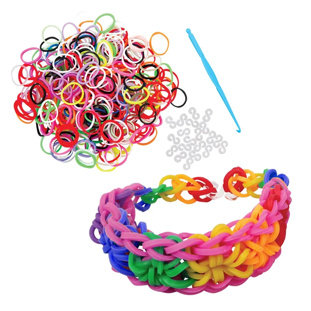 Loom Rubber Bands Bracelet Making Refill Tool Set 1Set Kit for Kids DIY Craft Jewelry Making Supplies Materials Girls Boys Gift rubber loom bands rubber band refill kit loom rubber bands kit loom bands kit