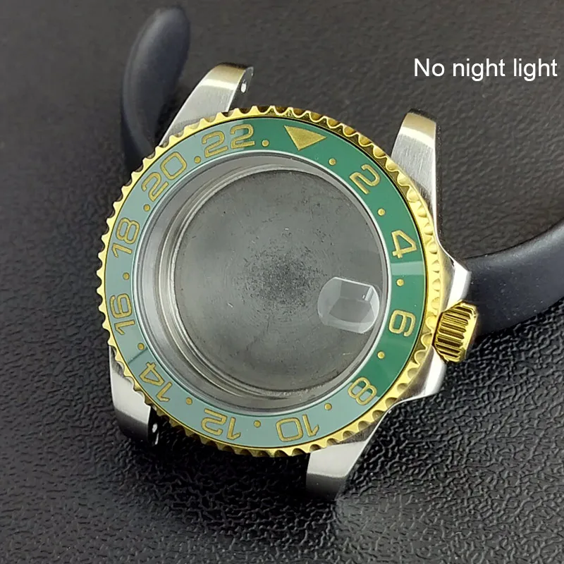 40MM Sapphire Glass GMT Bidirectional Rotation Watch Case with Accessories