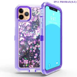 Liquid Glitter Shockproof Phone Case with 3D Sparkly Cover and Anti - Scratch Design - iPhone 7 8 SE2 SE3 (Purple)