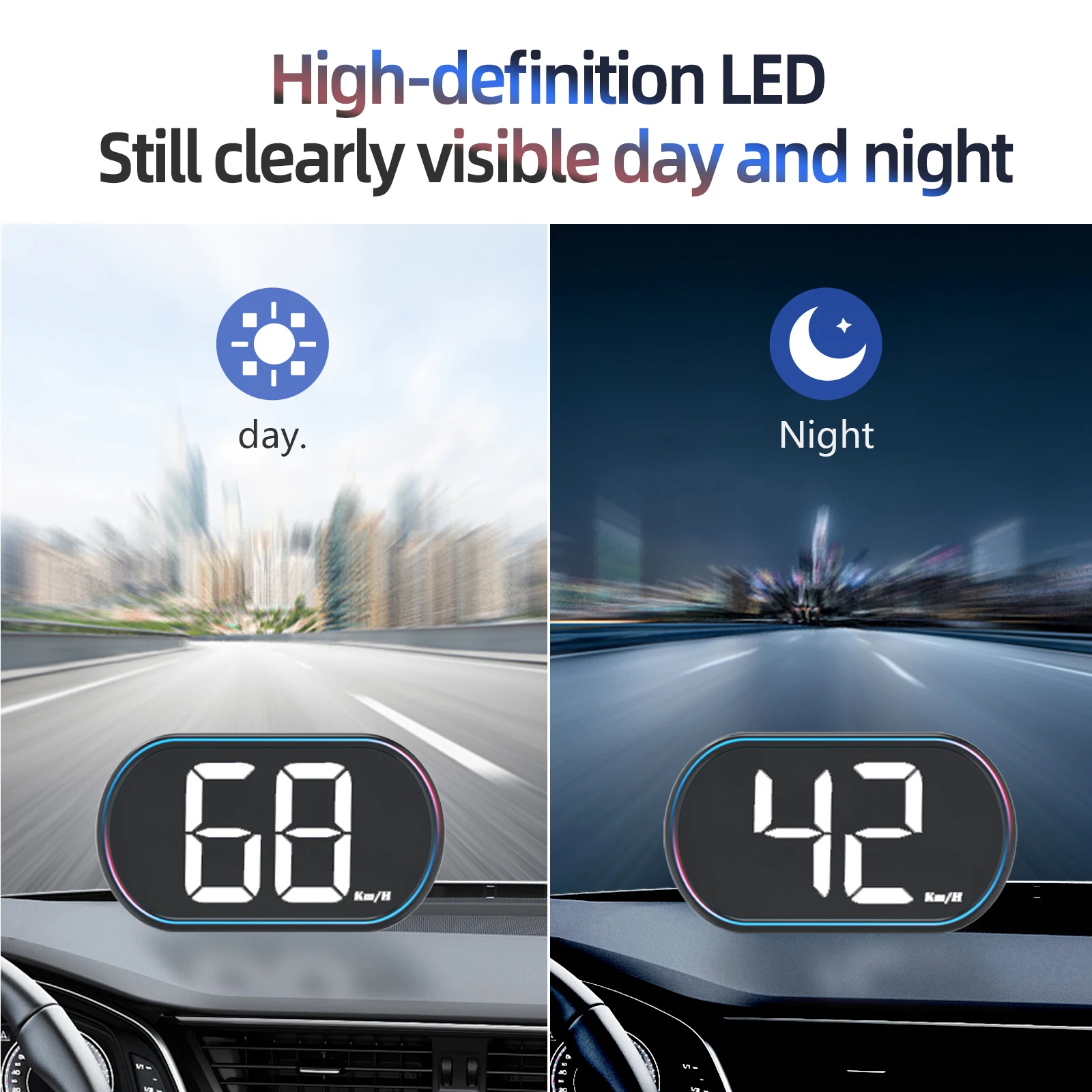 AD NEW X2 GPS HUD Car Speed Head Up Display Digital Speedometer Big Font KMH Accessories GPS+Beidou Dual Chipsets for All Cars head up display