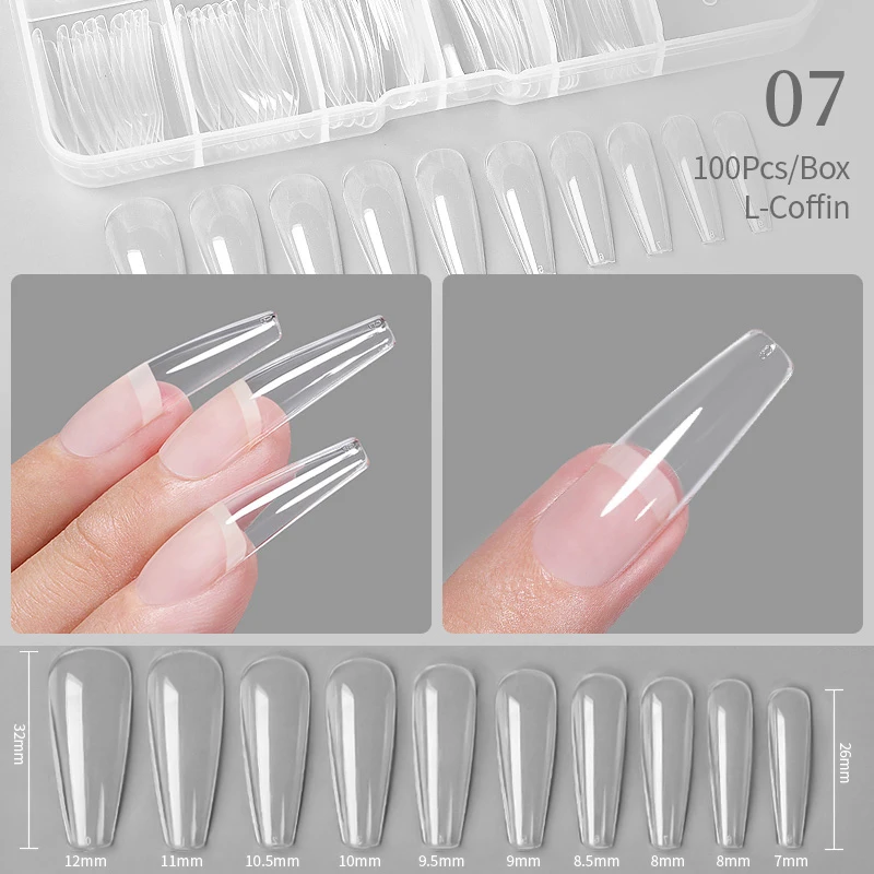 240pcs Gel X Fake Nails Tip Press on Extension Acrylic Full Cover False N_xi