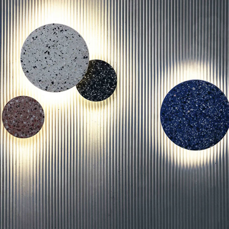 Nordic Terrazzo Wall Lamp Living Room Porch Bedroom Bedside Dining Hall Aisle Stairs Sconce Led Light Shop Restaurant Lighting