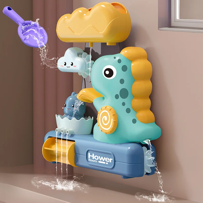 

Baby Bath Toy Suction Cup Spinner Toy Cute Dinosaur Play Spray Water Baby Bathing Clockwork Shower Sprinkler Toys For Children