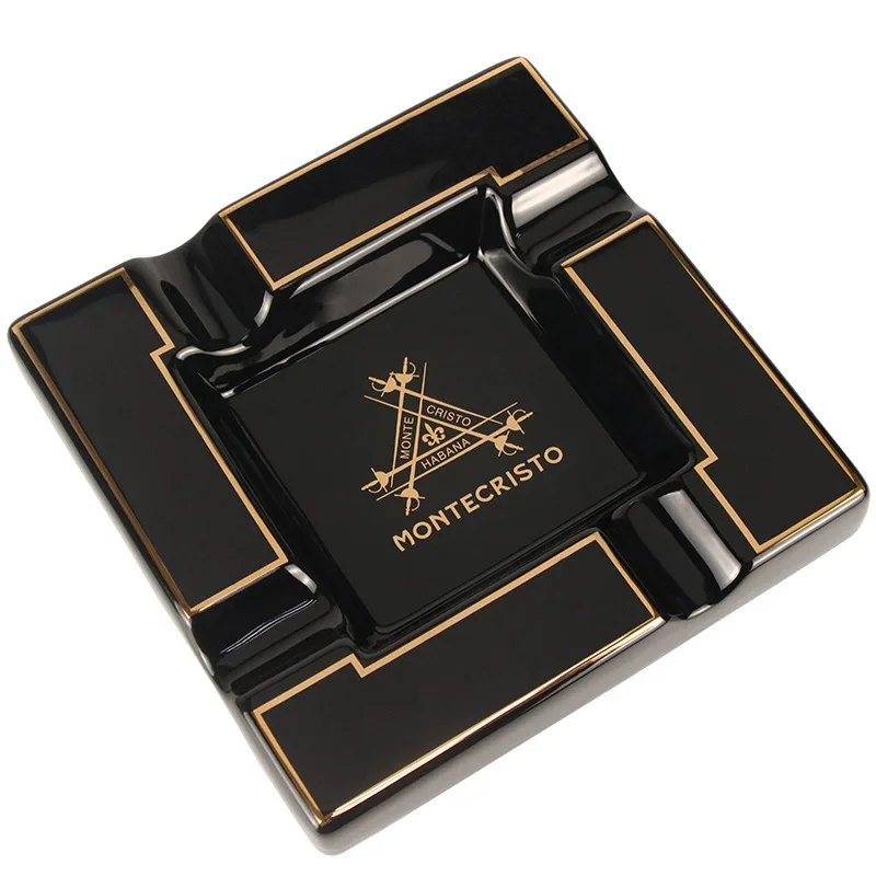 

Cigar Ashtray Ceramic Large Diameter Cigar Slot Square Cigar Smoking Set