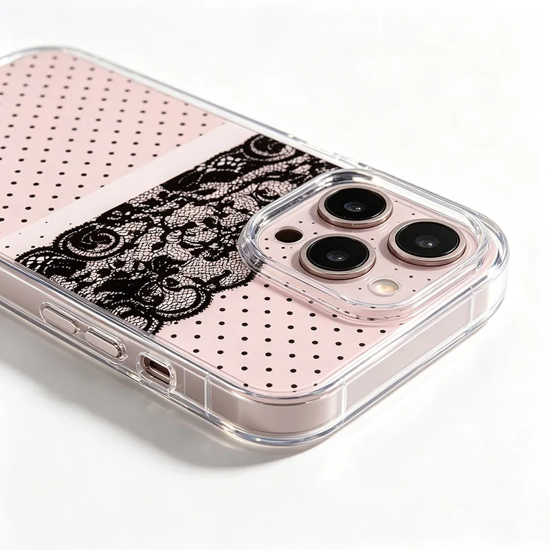 Elegant White Lace Polka Dot Phone Case