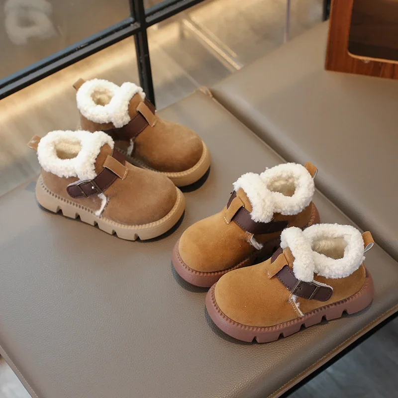2025 Children Casual Cotton Short Boots for Girls Boys Winter New Fashion Korean Style Soft Bottom Anti-slippery Versatile Shoes
