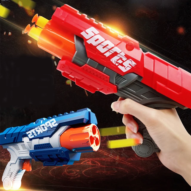 Eva Soft Bullets Guns Toy Air Powered Safety Soft Bullet Guns Darts Airsoft Hollow Hole Head Foam Dart Kids Indoor Shooting Game 5