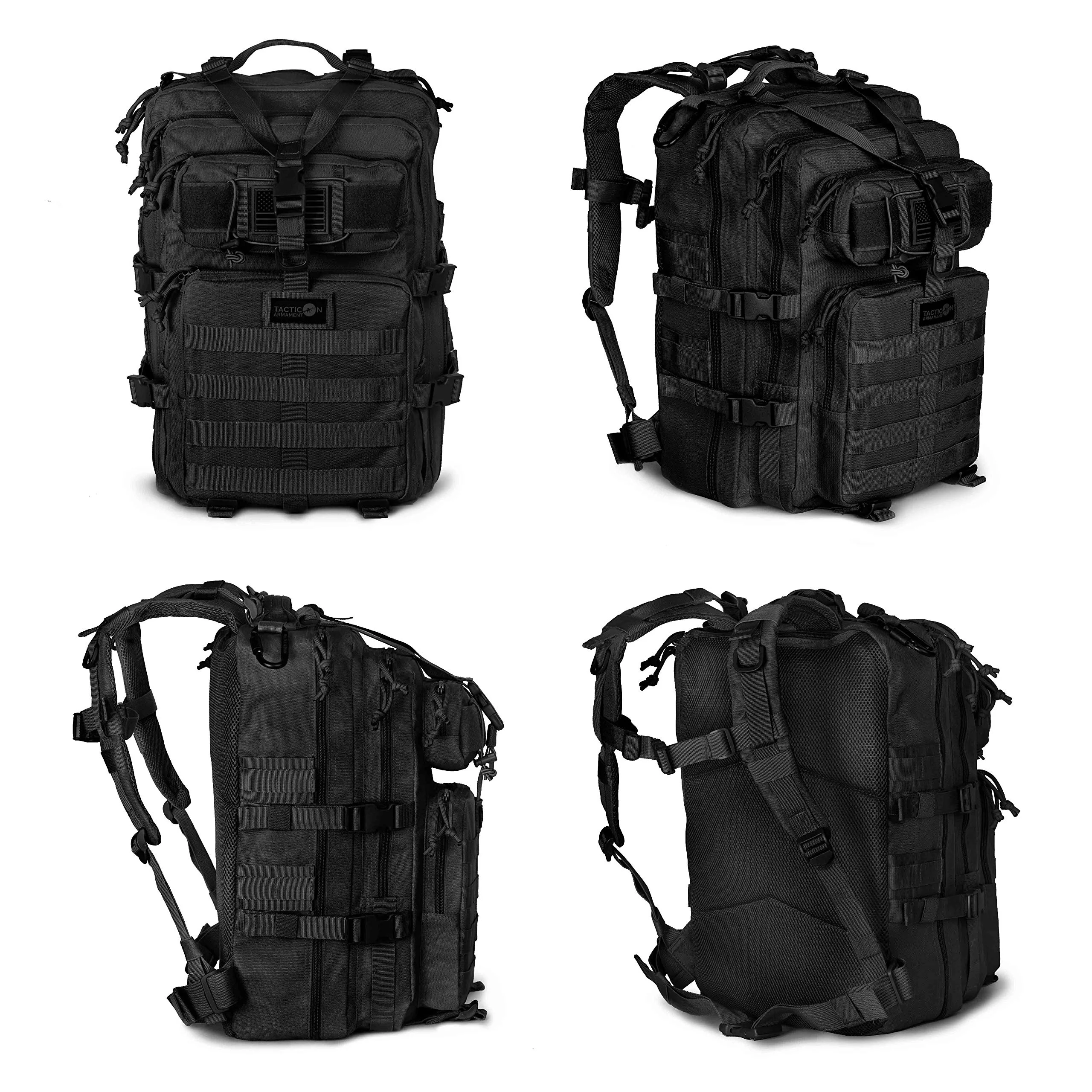 Waterproof Black Tactical Backpack for Camping Hiking
