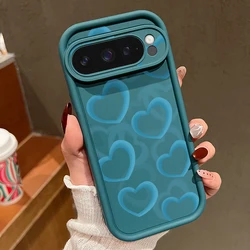 Love Heart Shockproof Candy Color Silicone Phone Case - Google Pixel 8 Pro (A692 Blue)