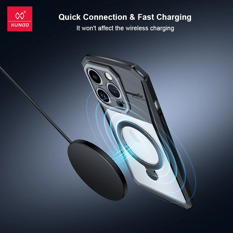 Xundd For iPhone 15 Pro Max For iPhone 14 Pro Max For 15 14 Series Case Magnetic Holder Case Quick Connection & Fast Charging