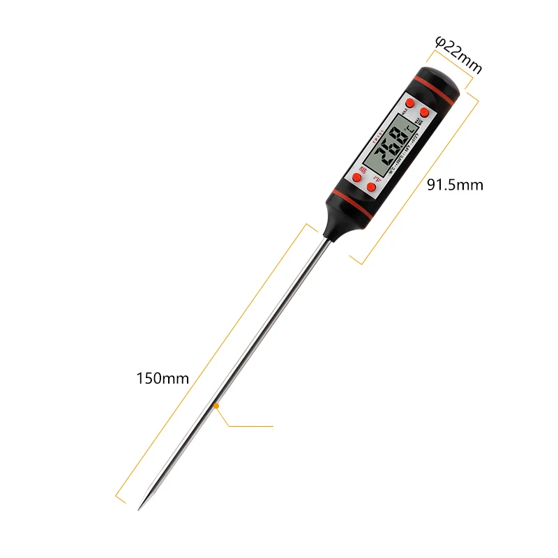 Oil Thermometer Needle Food Thermometer Instant Reading Meat Temperature Tester with Probe for Kitchen Grilled