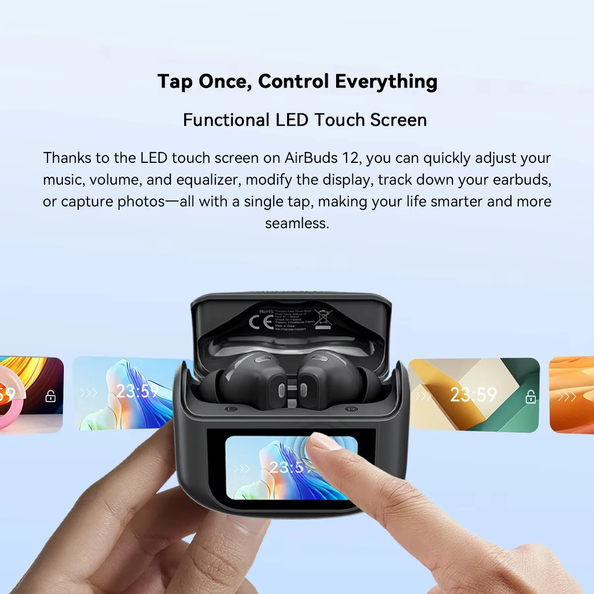 OSCAL Blackview Airbuds 12 Headset In-Ear Wireless Touch Screen Headphones Sports Air Conduction Bass ENC Earphones 400mAh IPX7